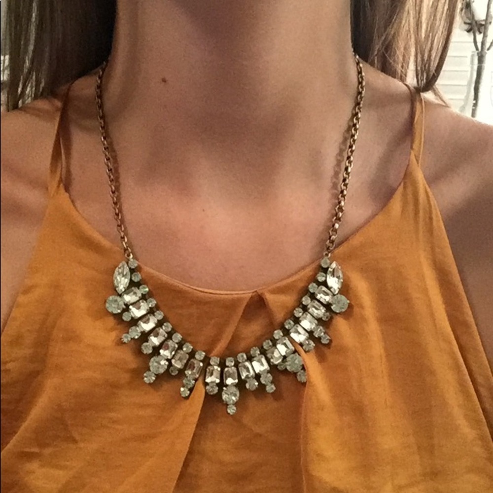 J. Crew Cluster Drop Stone Necklace